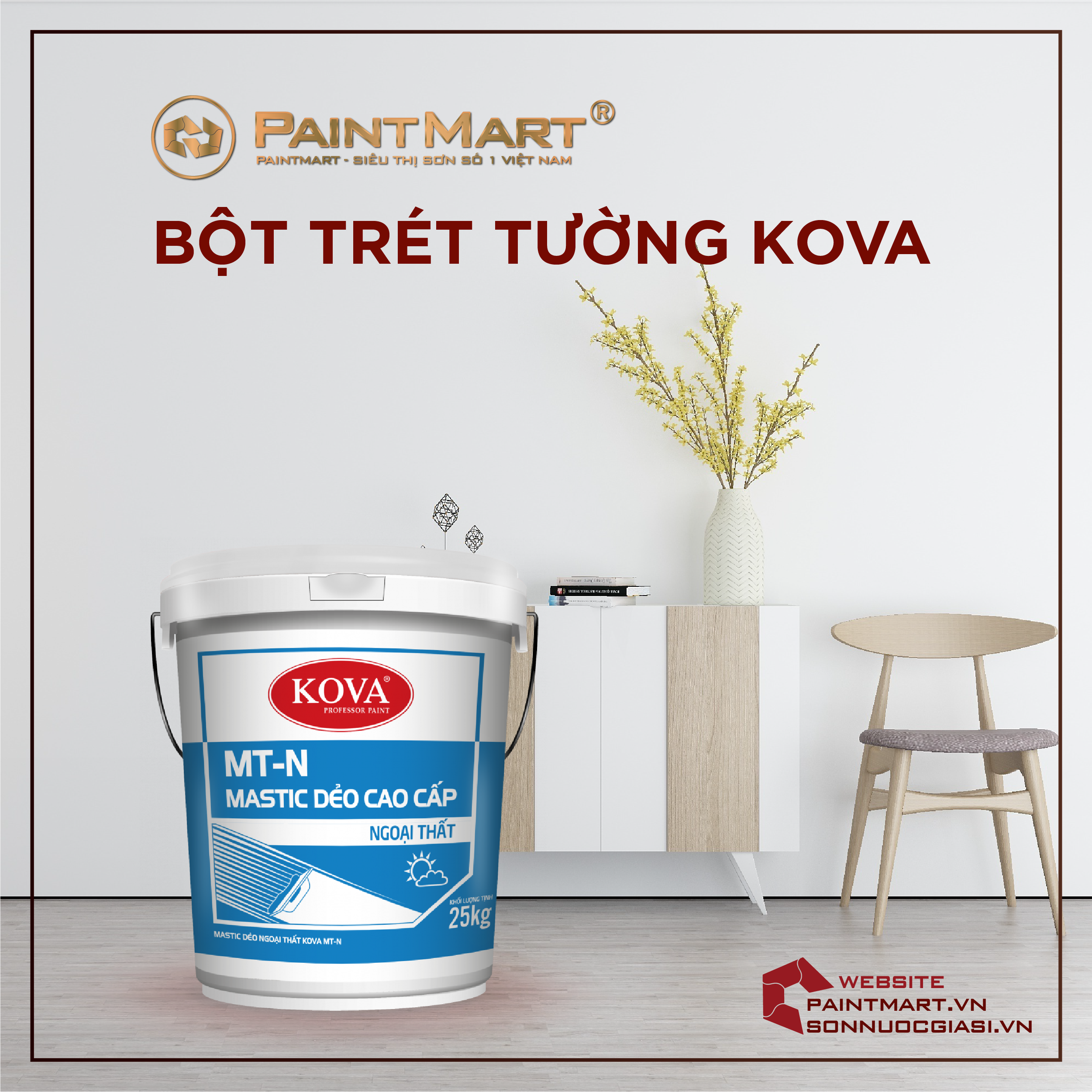 Bột trét tường Kova